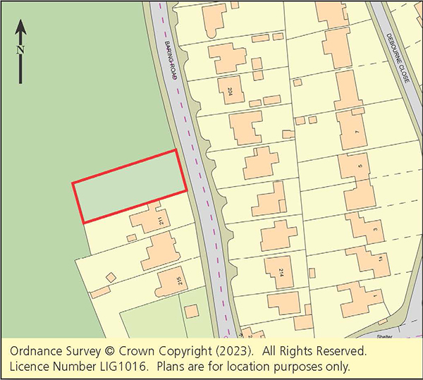 Lot: 97 - FIFTH OF AN ACRE PLOT WITH PLANNING FOR A DETACHED CHALET BUNGALOW - Plan showing location